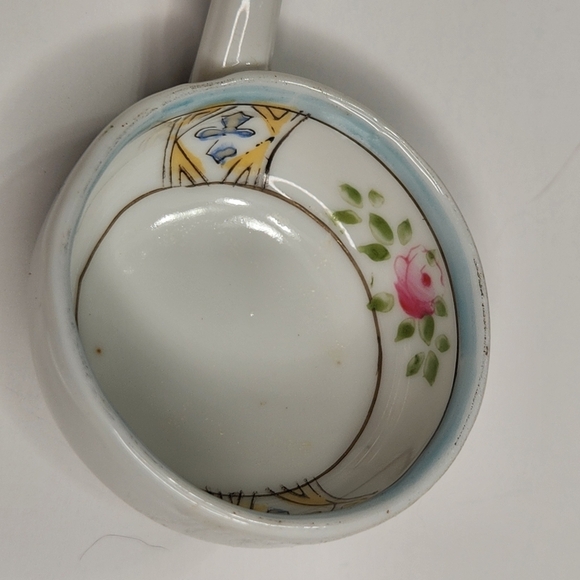 Noritake Ladle Spoon Hand Painted Japan Porcelain Pink Rose Flowers Cross - Picture 4 of 12